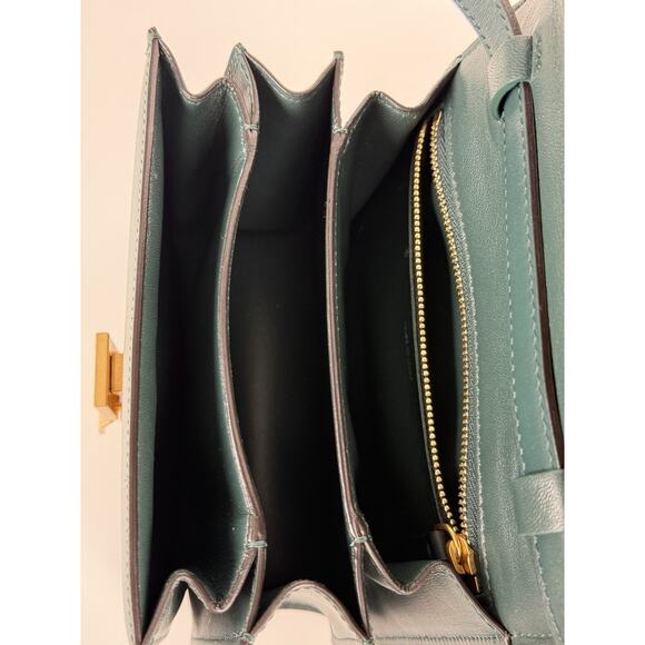 Celine Classic Box Medium Dark Green Leather Women's Shoulder Bag - Picture 12 of 16